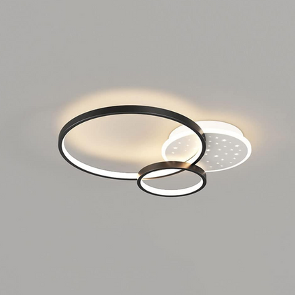 Lustra LED Circular Starry, cu telecomanda, 108W, negru, cu trei tipuri de lumina G3868/BK