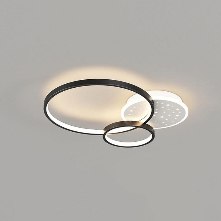 Lustra LED Circular Starry, cu telecomanda, 108W, negru, cu trei tipuri de lumina G3868/BK LMX