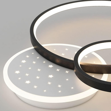 Lustra LED Circular Starry, cu telecomanda, 108W, negru, cu trei tipuri de lumina G3868/BK