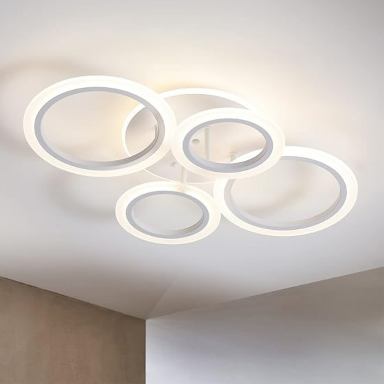 Lustra LED Concept Circles, cu telecomanda,176W, alb, cu trei tipuri de lumina 6601/2+2 A