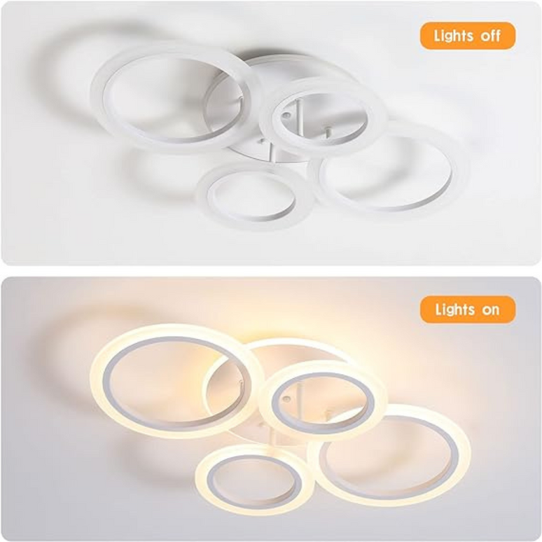 Lustra LED Concept Circles, cu telecomanda,176W, alb, cu trei tipuri de lumina 6601/2+2 A