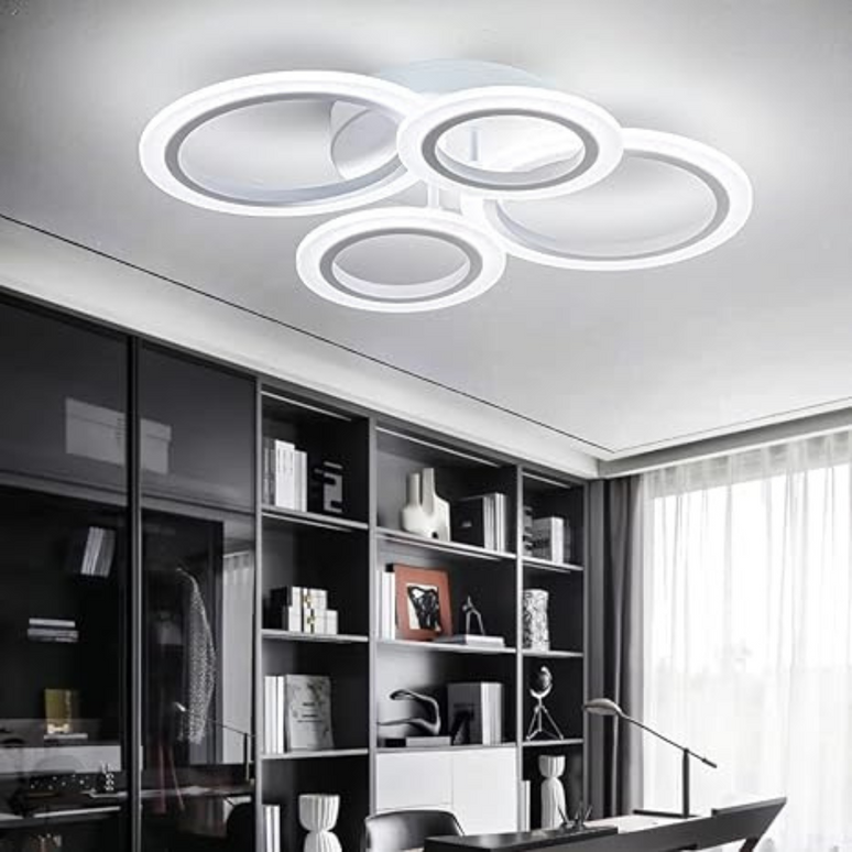 Lustra LED Concept Circles, cu telecomanda,176W, crom, cu trei tipuri de lumina 6601/2+2 A