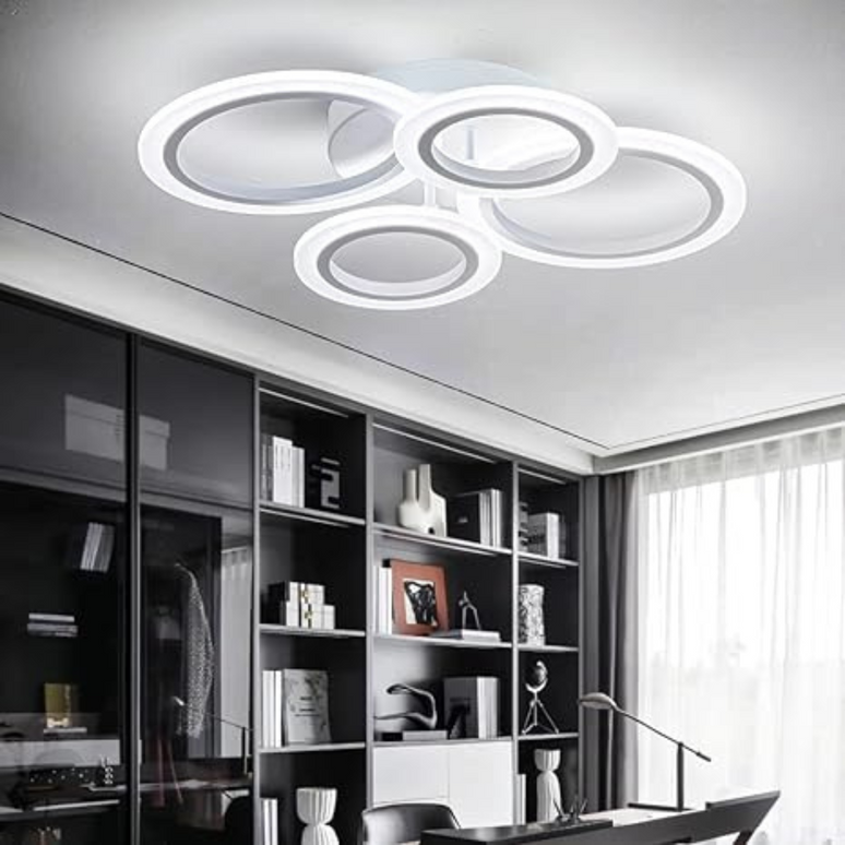 Lustra LED Concept Circles, cu telecomanda,176W, crom, cu trei tipuri de lumina 6601/2+2 A LMX