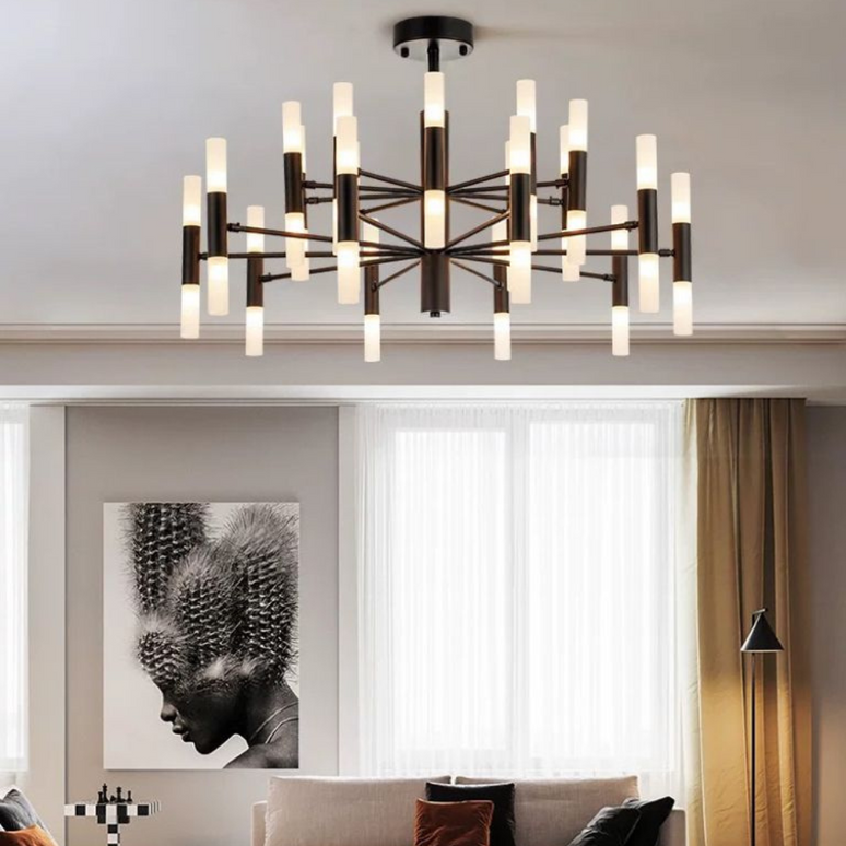 Lustra LED Creative Black, bec G4, stil minimalist, negru G3870/40 BK LMX
