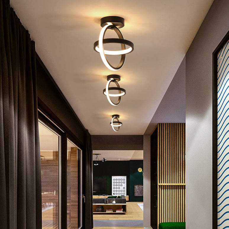 Lustra LED Creative Circle, 23W, 1000lm, negru, cu trei tipuri de lumina 9458 BK LMX