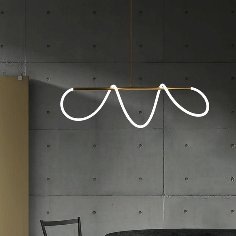 Lustra LED Hanging Light, suspendata,100W, iluminat modern, auriu, 1300mm S5519/1500 LMX