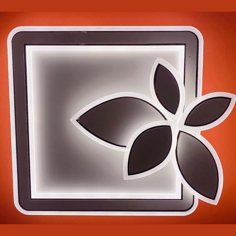 Lustra LED Leaf Design 1988, cu telecomanda, 166W, alb, cu trei tipuri de lumina, intensitate reglabila LMX