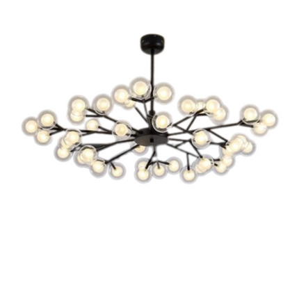 Lustra LED Minimalist Molecule 4, 90W, cu 45 becuri, G4,negru 66104/45 BK LMX