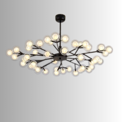 Lustra LED Minimalist Molecule 4, 90W, cu 45 becuri, G4,negru 66104/45 BK LMX
