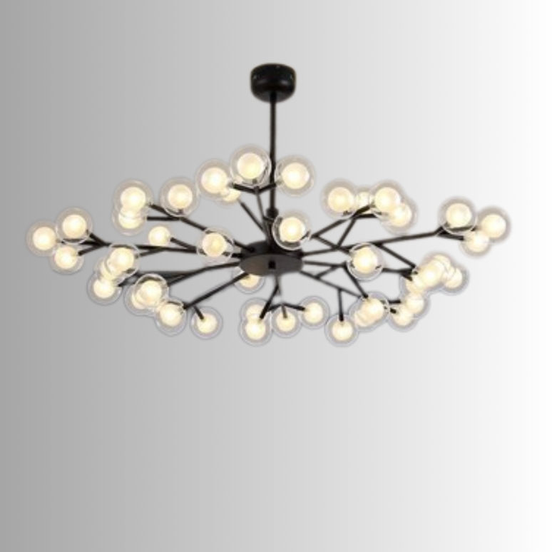 Lustra LED Minimalist Molecule 4, 90W, cu 45 becuri, G4,negru 66104/45 BK LMX