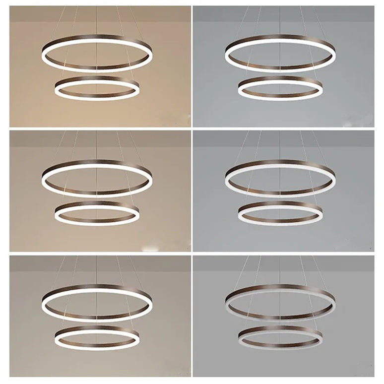 Lustra LED Modern Circular,cu telecomanda, 100W, 5000lm, maro, cu trei tipuri de lumina  C 2557/2 CF