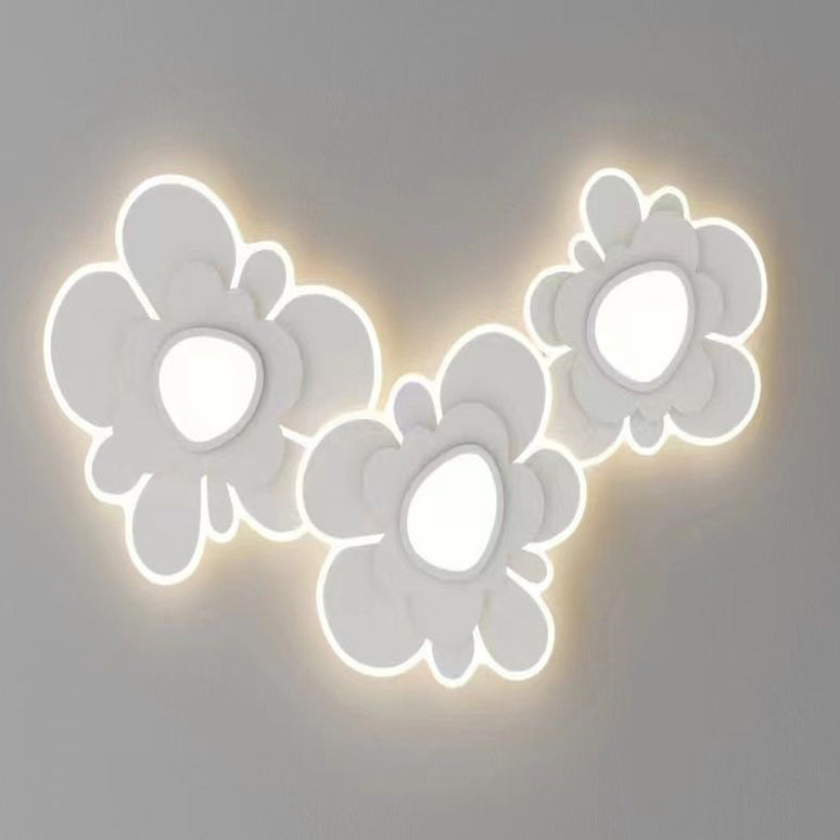 Lustra LED Modern Flowers G3836/3A, cu telecomanda, 378W, 12000lm, alb, cu trei tipuri de lumina