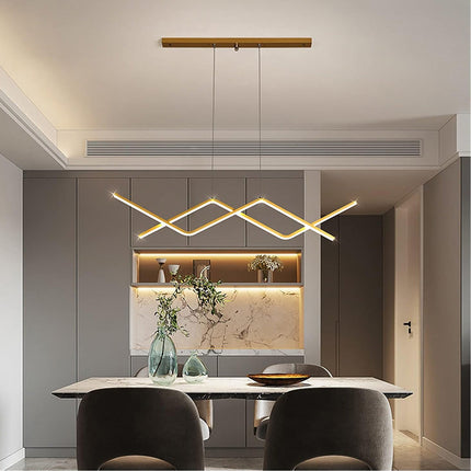 Lustra LED Modern Infinity G23530 GD, suspendata, cu telecomanda, 56W, 2850lm, auriu, cu trei tipuri de lumina LMX