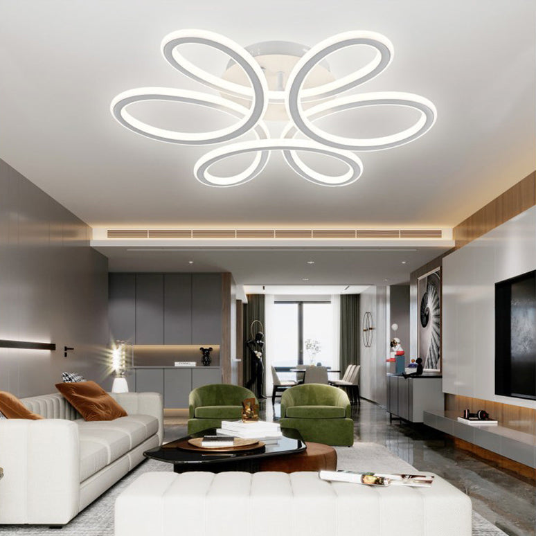 Lustra LED Circular Flower cu telecomanda, 230W, dimabila,  alba, cu trei tipuri de lumina  S2104/500 WT LMX