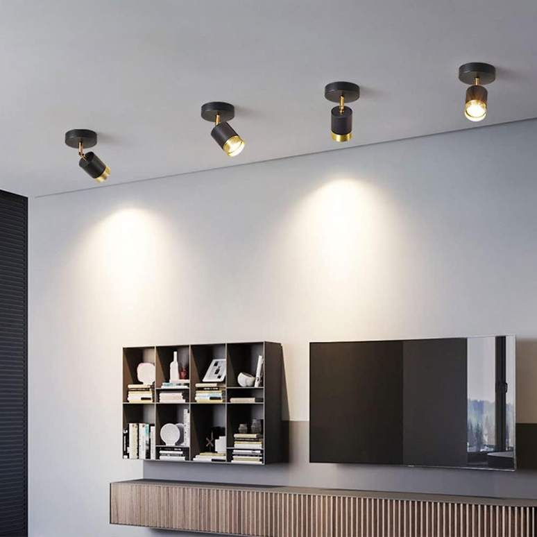 Lustra LED tip spot Minimalist Vibe, 5W, lumina neutra, iluminat modern, negru cu auriu SE-C3007-1 LMX