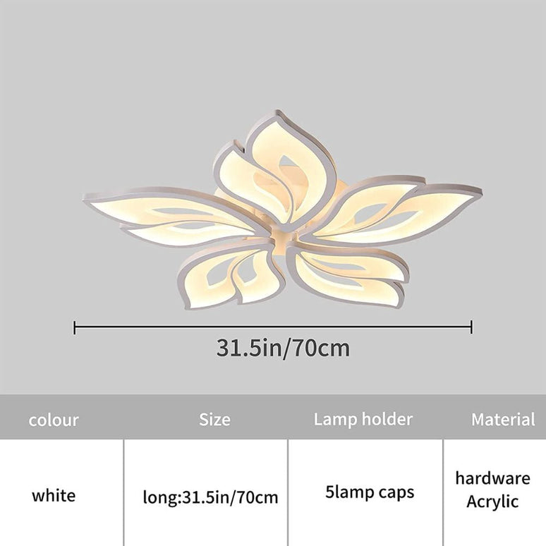 Lustra Led Cinci Petale, 110W, 5 Brate Si Telecomanda, Intensitate Reglabila S 5162/5 LMX