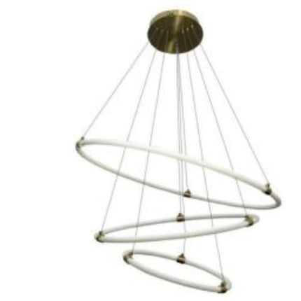 Lustra Led, Suspendata, Trei Cercuri, Alb, 2 Nivele De Iluminat, Cu Telecomanda, Intensitate Reglabila 3000K/4000K/6500K, 115w 3736/4+6+8 WT
