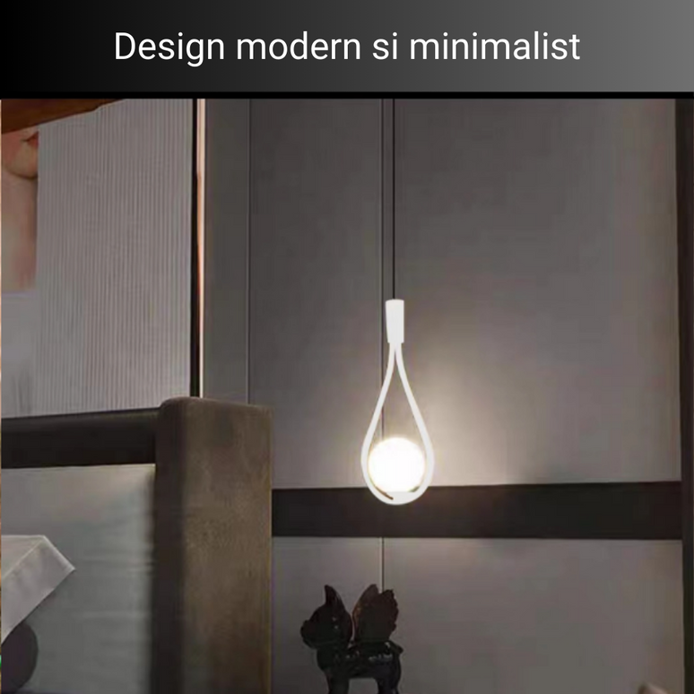 Lustra pe cablu Dazzle Globe, stil minimalist, 1 glob, alb, E14 DX1016/1 WT E14 LMX