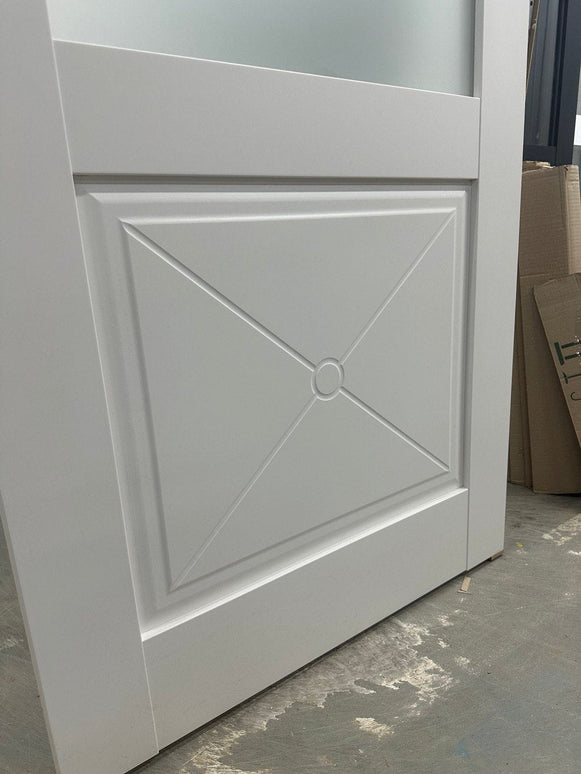 Ușa de Interior ML 1102 – Ușa cu geam satin și design în X / Millenium - Carlo Porte www.olivy.ro