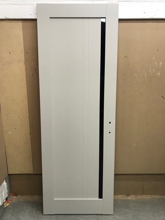 Ușă de interior ML-612 cu riflaj decorativ și geam satin / Millenium - Carlo Porte www.olivy.ro