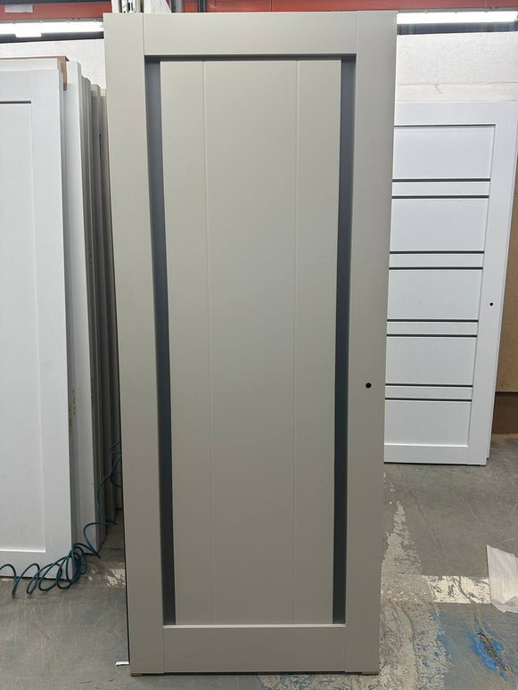 Ușă de interior ML-622 – geam mat dublu + riflaje verticale, design modern / Millenium - Carlo Porte www.olivy.ro