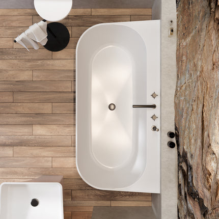 Cadă din compozit albă lucioasă Maddalena