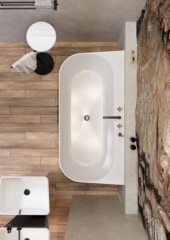 Cadă din compozit albă lucioasă Maddalena