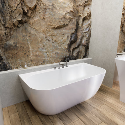 Cadă din compozit albă lucioasă Maddalena