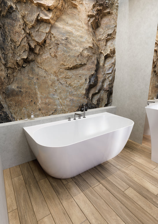 Cadă din compozit albă lucioasă Maddalena