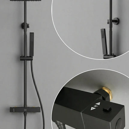 Sistem de duș termostatic – Mason – Negru mat