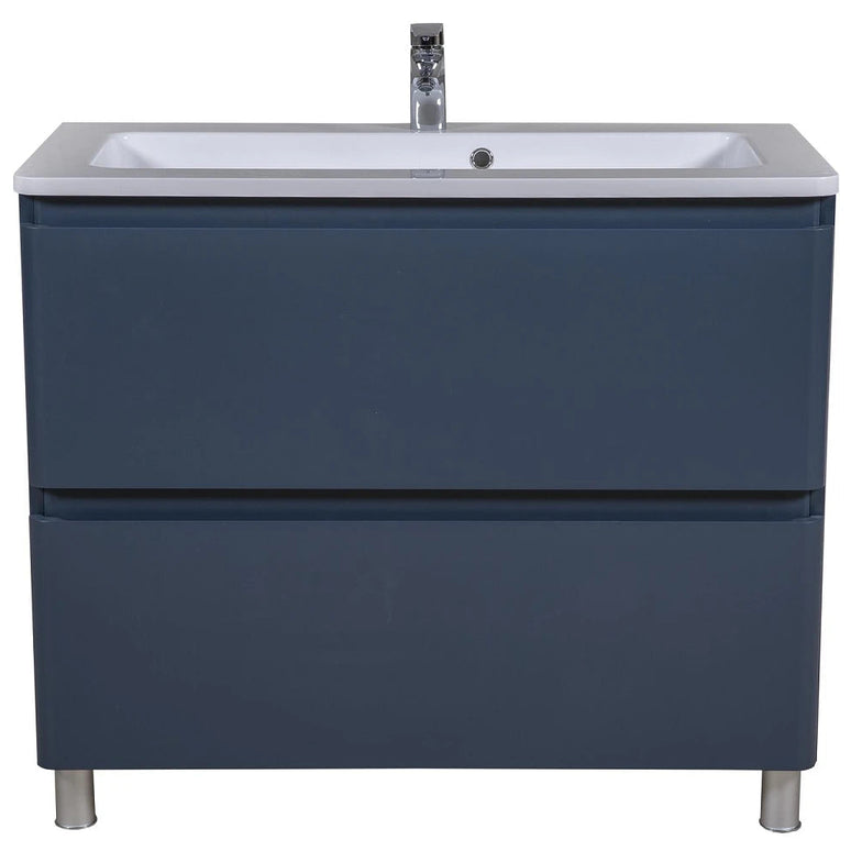 Mobilier de baie pe pardoseală Accent albastru mat