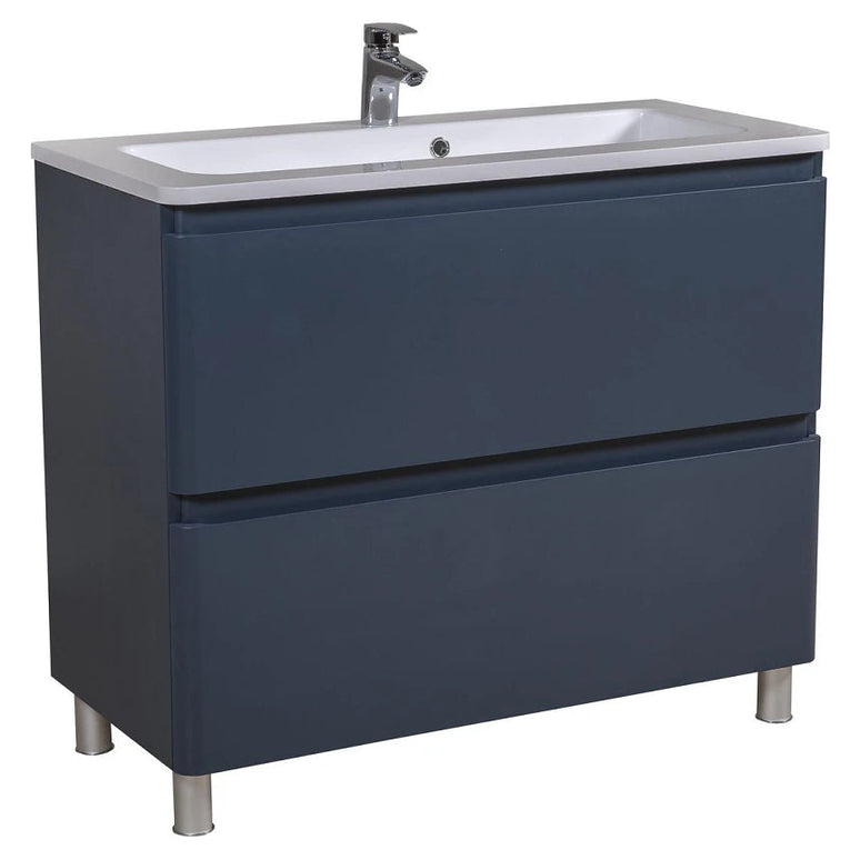 Mobilier de baie pe pardoseală Accent albastru mat