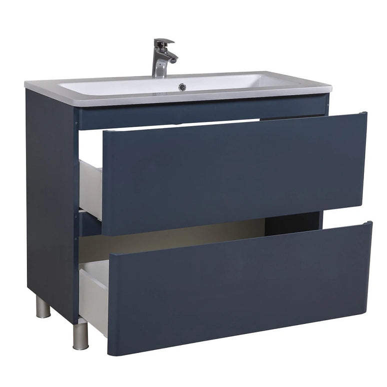 Mobilier de baie pe pardoseală Accent albastru mat