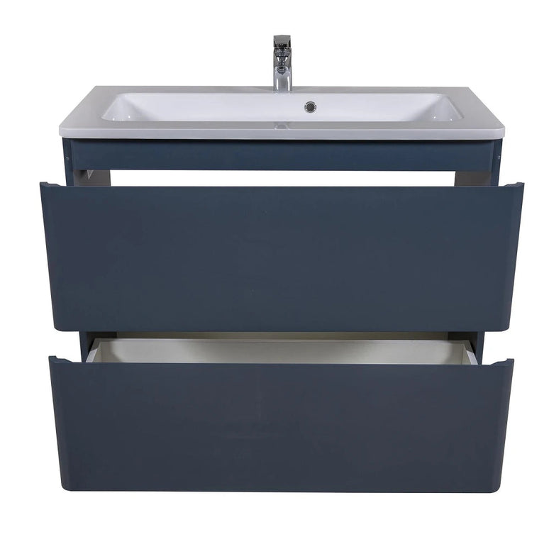 Mobilier de baie pe pardoseală Accent albastru mat