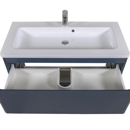 Mobilier de baie pe pardoseală Accent albastru mat