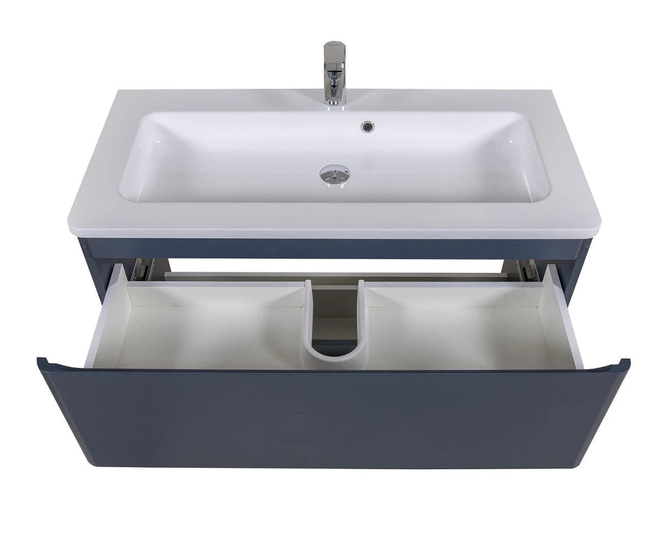 Mobilier de baie pe pardoseală Accent albastru mat