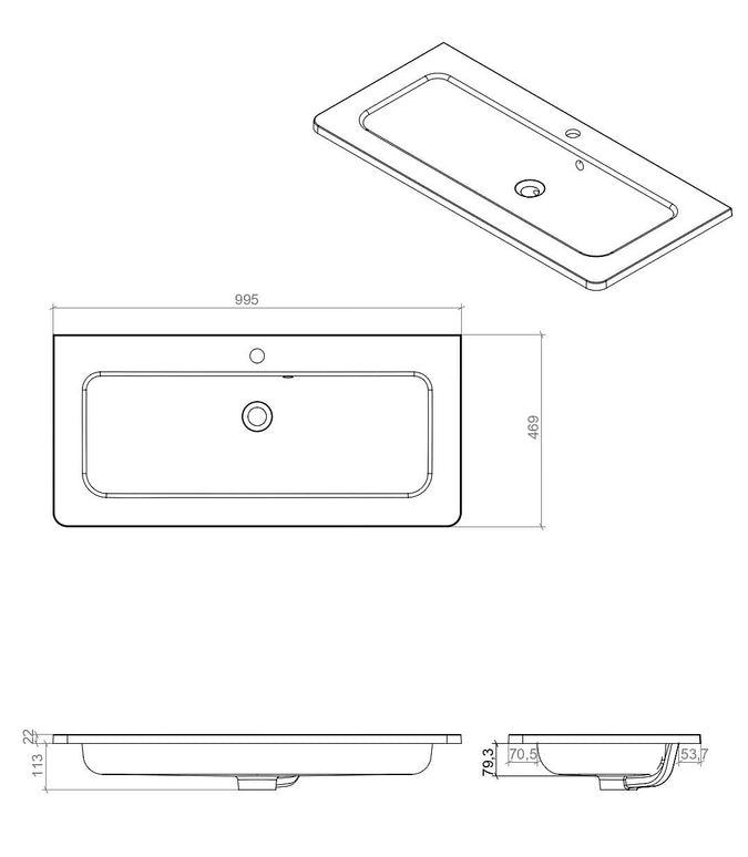 Mobilier de baie pe pardoseală Accent albastru mat