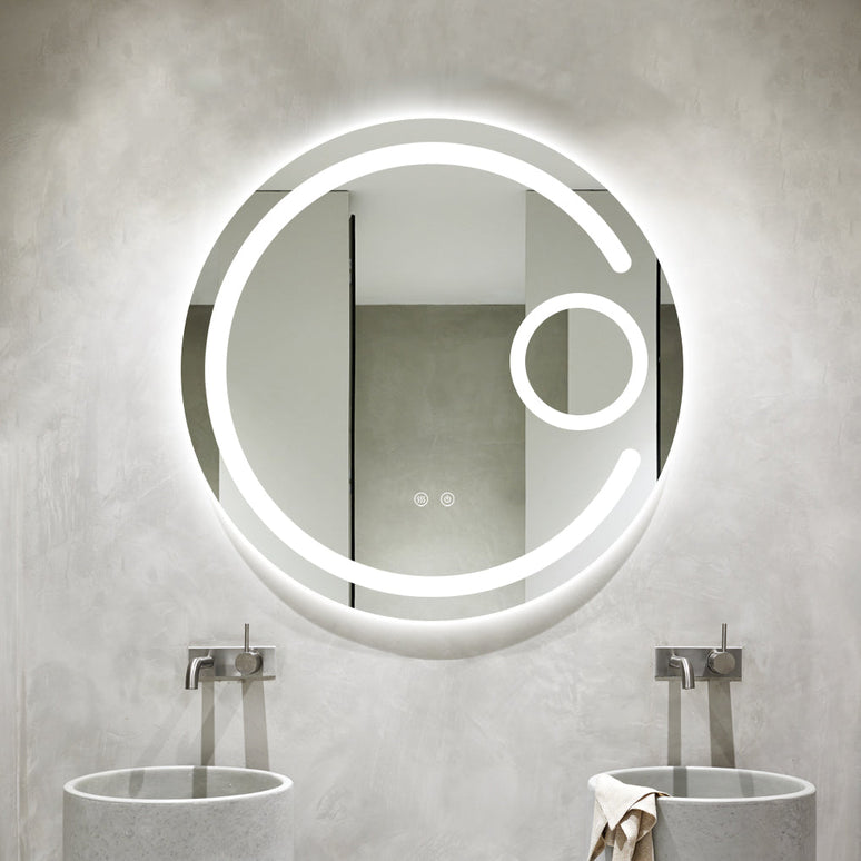 OGLINDA J13 LED ROTUNDA CU FUNCTIE DEZABURIRE SI TOUCH www.olivy.ro