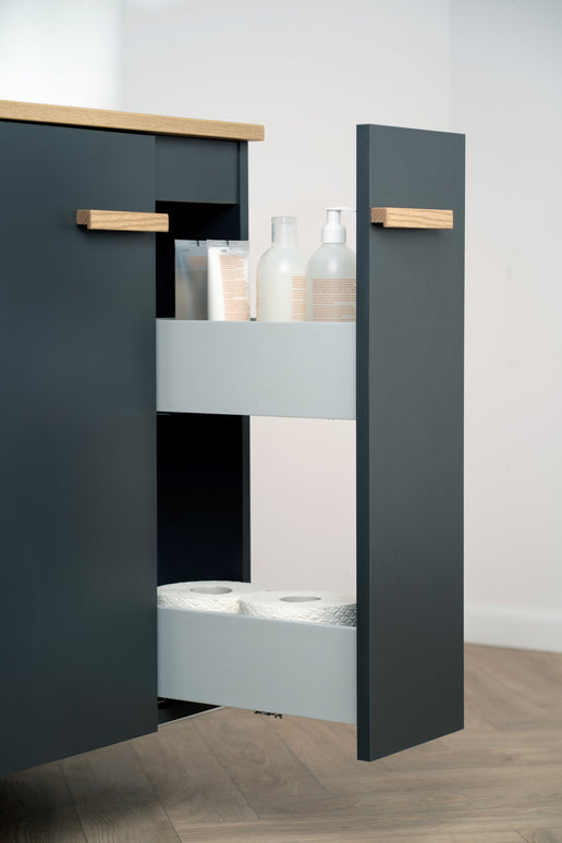 Mobilier de baie suspendat L-Wood, Anthracite