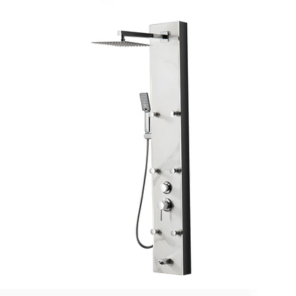 Panel de Duș Marble White – Design Premium cu Jeturi Multiple de Hidromasaj și Duș Fix
