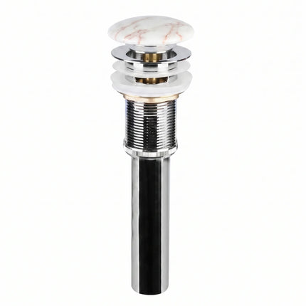 Ventil lavoar tip pop-up cu capac ceramic marmorat alb