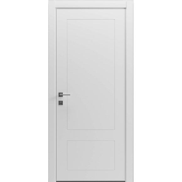 Ușă de interior Paint 5  alb mat cu toc reglabil – design  modern, complet echipată Rodos