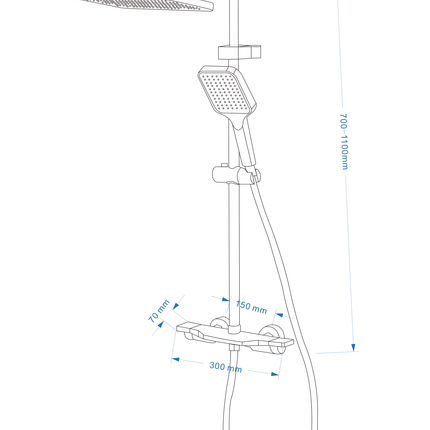 Sistem de duș multifuncțional PU-301 – finisaj crom