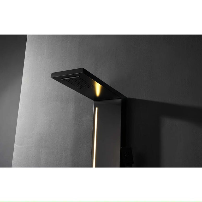Panel de Duș Black Line – Design Modern cu Bandă Luminoasă și Funcții Multiple