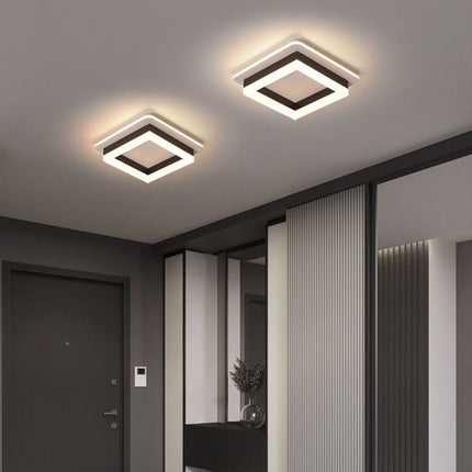 Plafoniera Led patrata cu trei tipuri de lumina, 41W 2870Lm Neagra M 1023 SQ BK