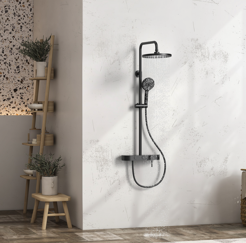 Coloană de duș 2 funcții – Pufier – Negru mat