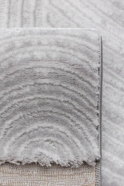 Covor  Lusso Grey – Design Circular 3D, Eleganță Urbană, Textură Moale www.olivy.ro