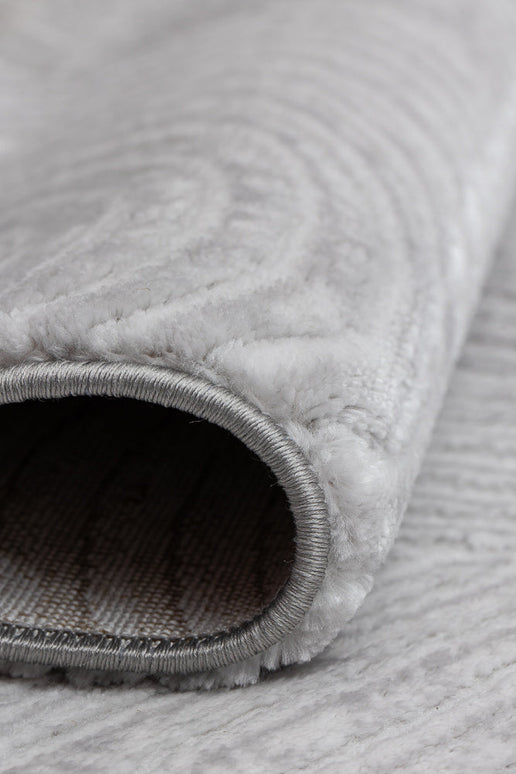 Covor  Lusso Grey – Design Circular 3D, Eleganță Urbană, Textură Moale www.olivy.ro