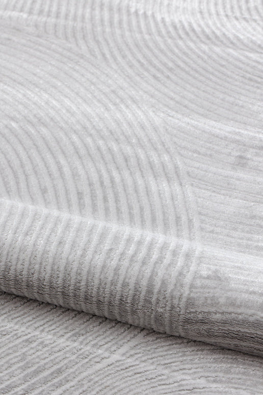 Covor  Lusso Grey – Design Circular 3D, Eleganță Urbană, Textură Moale www.olivy.ro