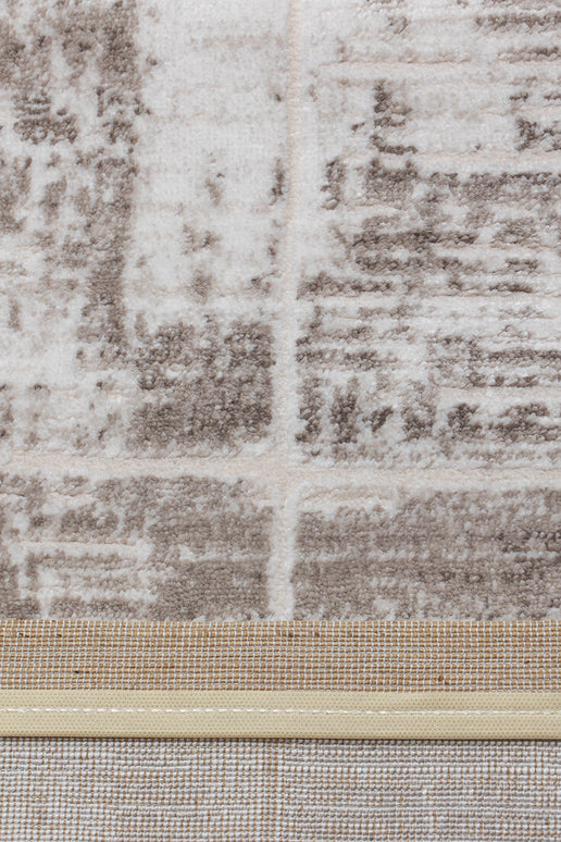 Covor Lusso Cream Brown – Design Geometric Pătrățos www.olivy.ro